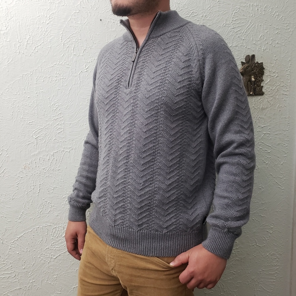 Barbour Cable Knit Half Zip Sweater L